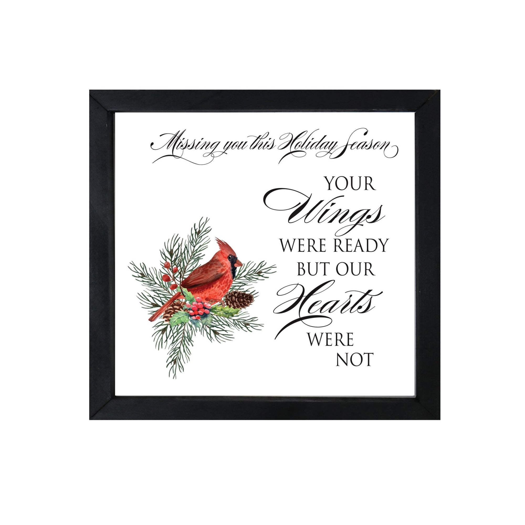 Christmas Memorial Cardinal Shelf Décor - Your Wings Were Ready - LifeSong Milestones