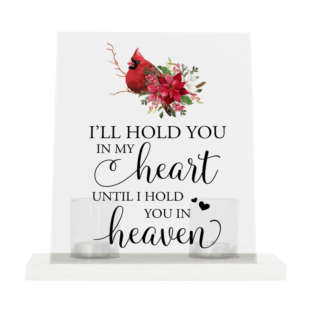 A beautiful display of memory and love, with a candle holder for tealights and votive candles.