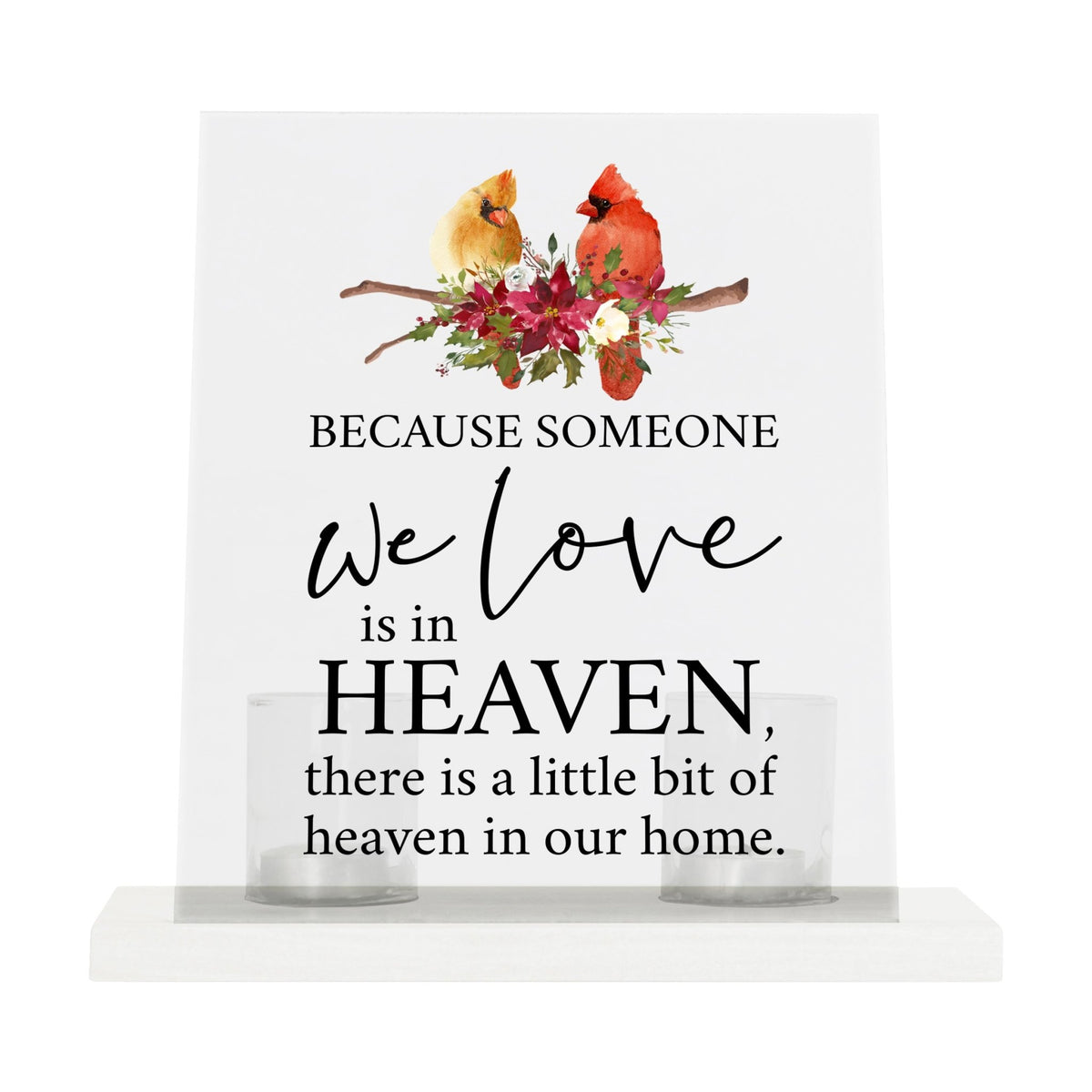 A beautiful display of memory and love, with a candle holder for tealights and votive candles.