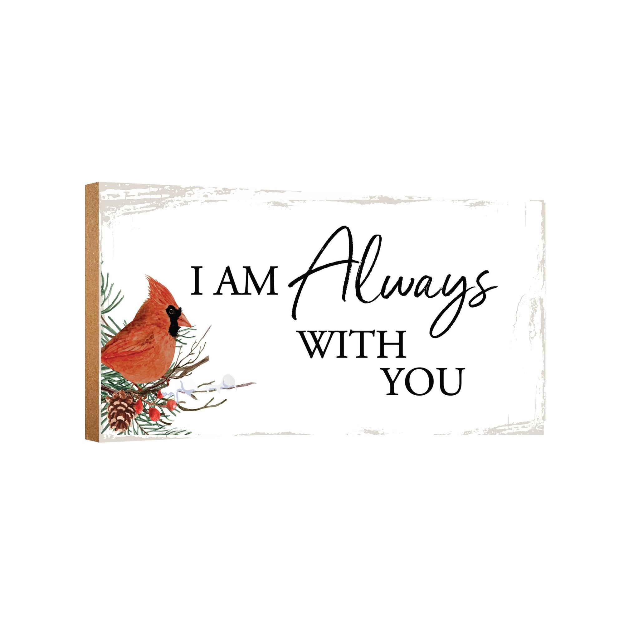 An elegant wooden memorial wall plaque adorned with a cardinal, designed to honor and cherish the memory of your loved one.