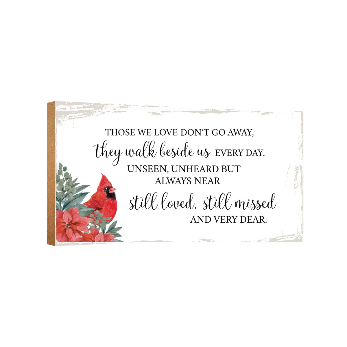 A wooden memorial wall plaque with a heartfelt design.