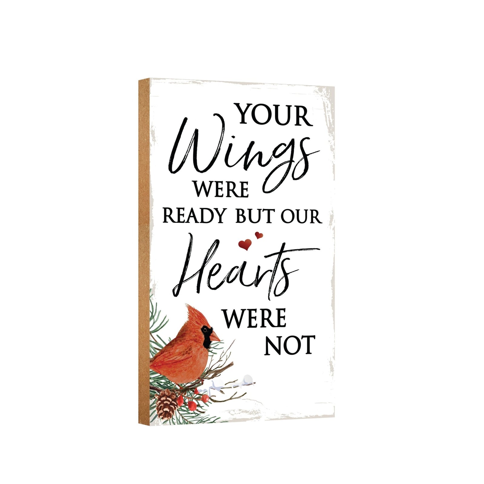 Memorial gifts for the loss of a loved one: A meaningful wooden plaque with a cardinal motif.