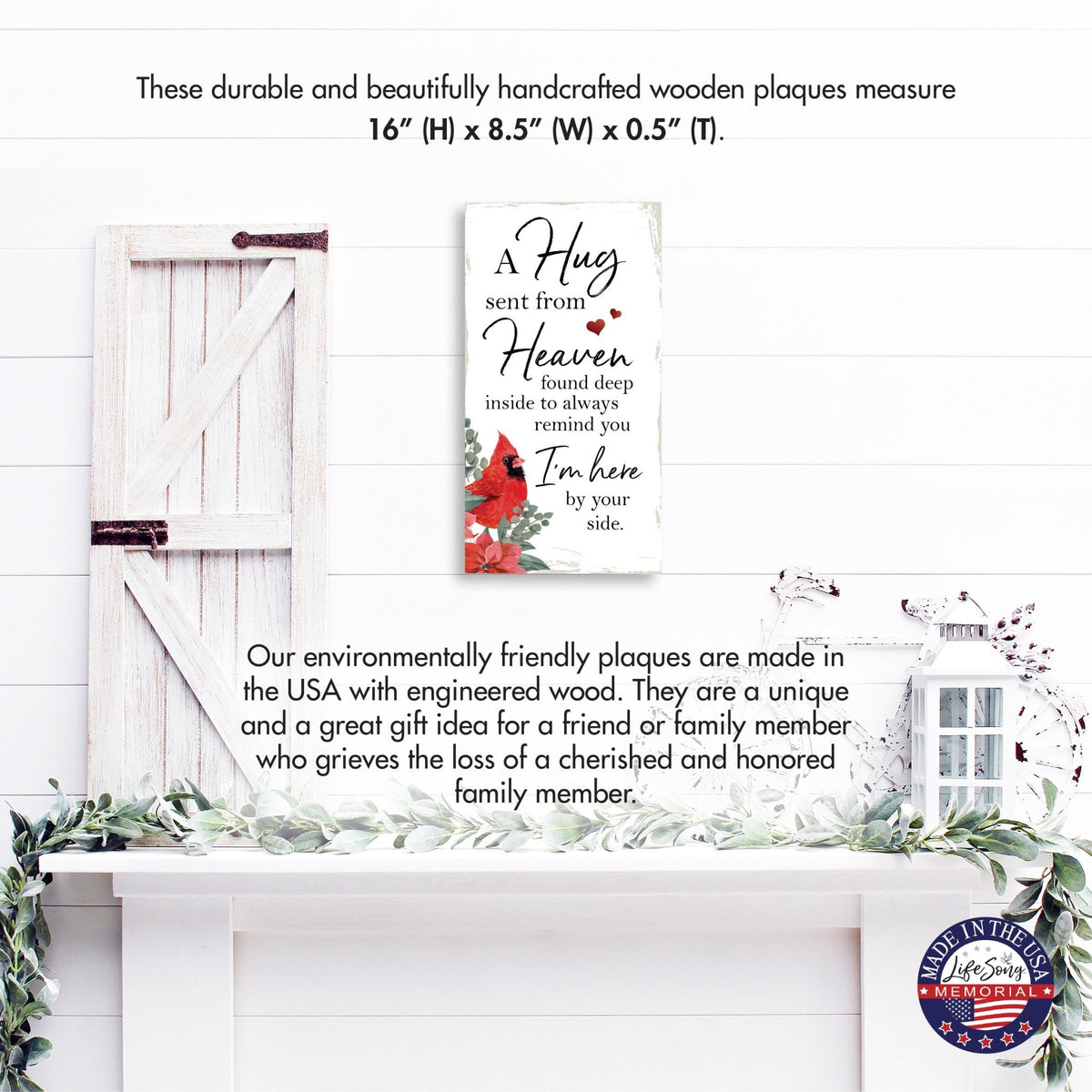 Christmas Memorial Wooden Wall Plaque for Home Decor - LifeSong Milestones