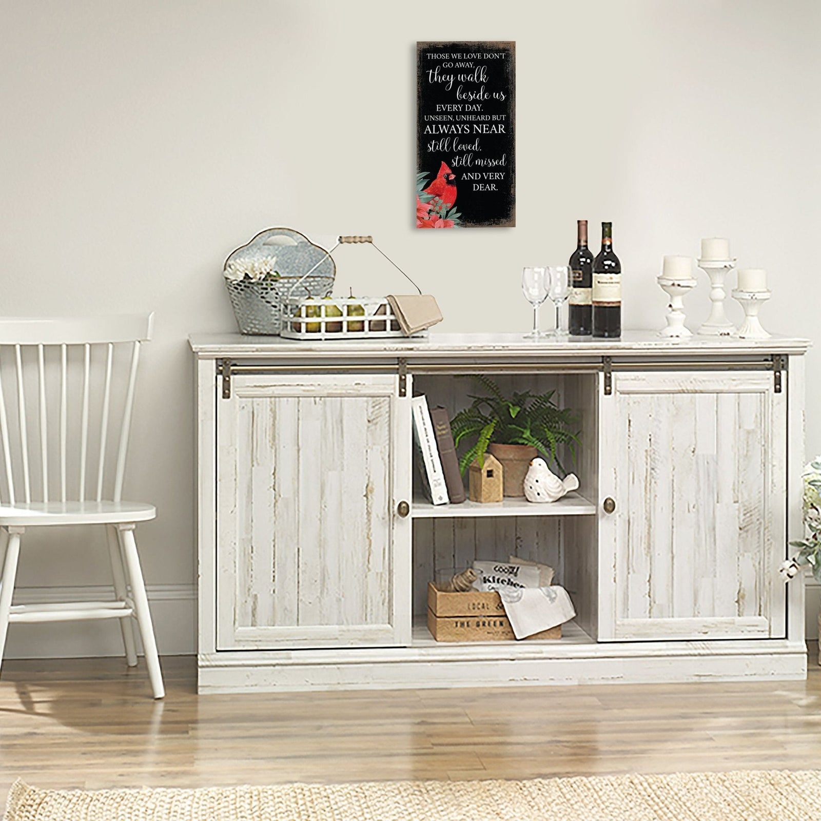 Memorial gifts for the loss of a loved one: A meaningful wooden plaque with a cardinal motif.