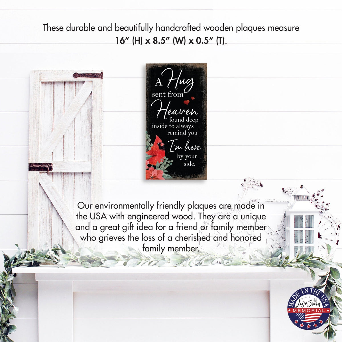 Christmas Memorial Wooden Wall Plaque for Home Decor - LifeSong Milestones