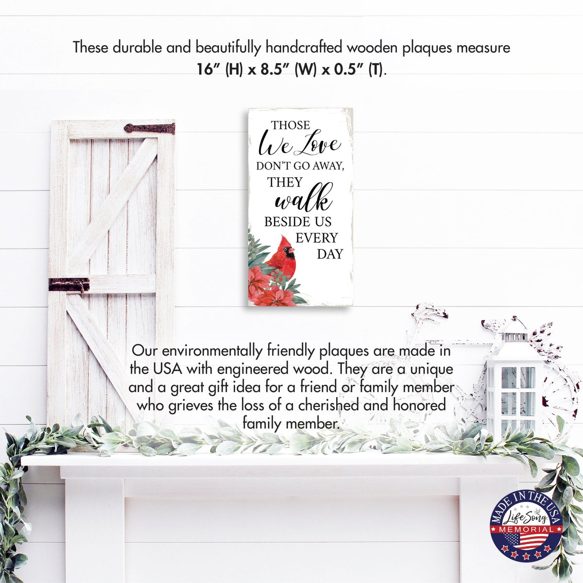 Christmas Memorial Wooden Wall Plaque for Home Decor - LifeSong Milestones