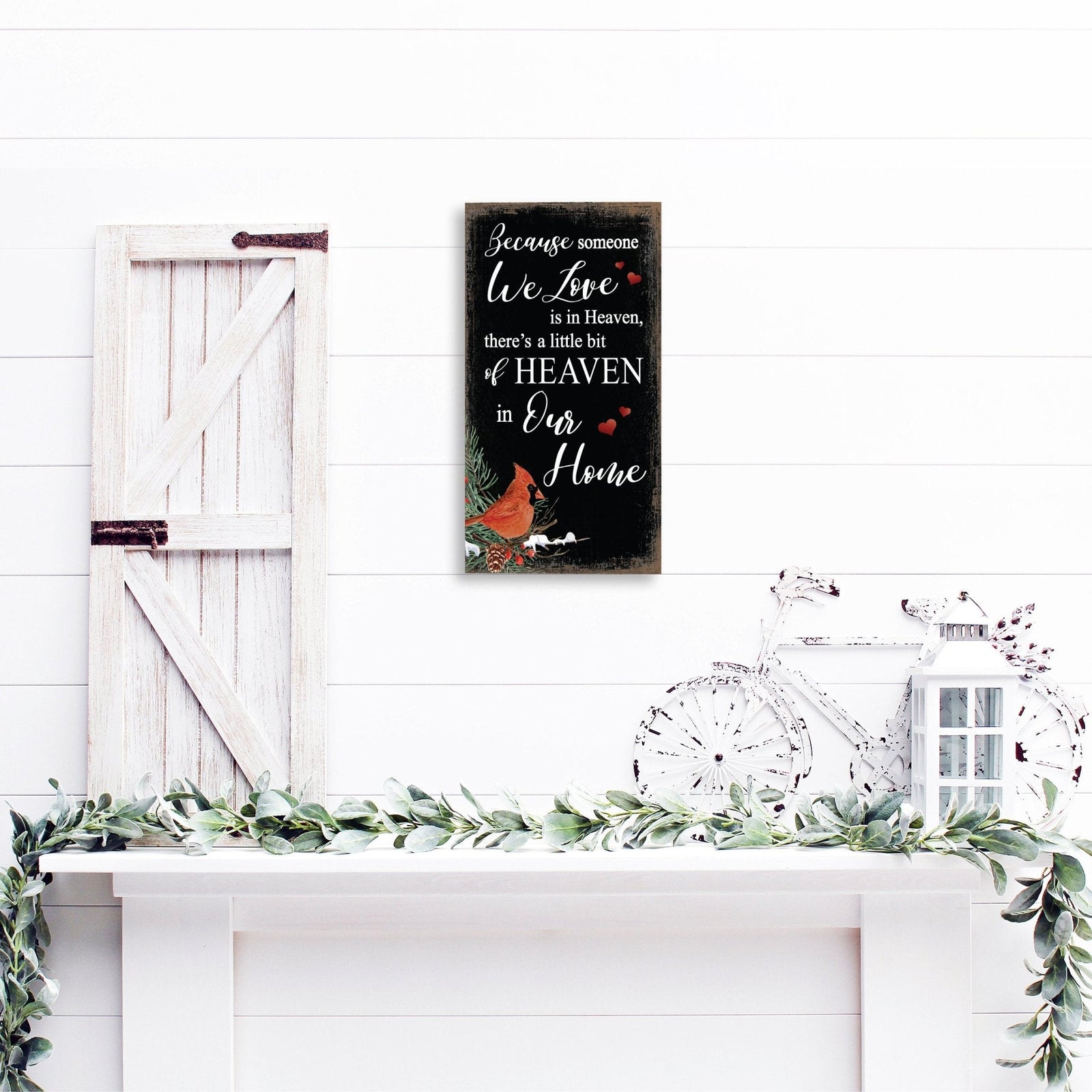 An elegant wooden memorial wall plaque adorned with a cardinal, designed to honor and cherish the memory of your loved one.