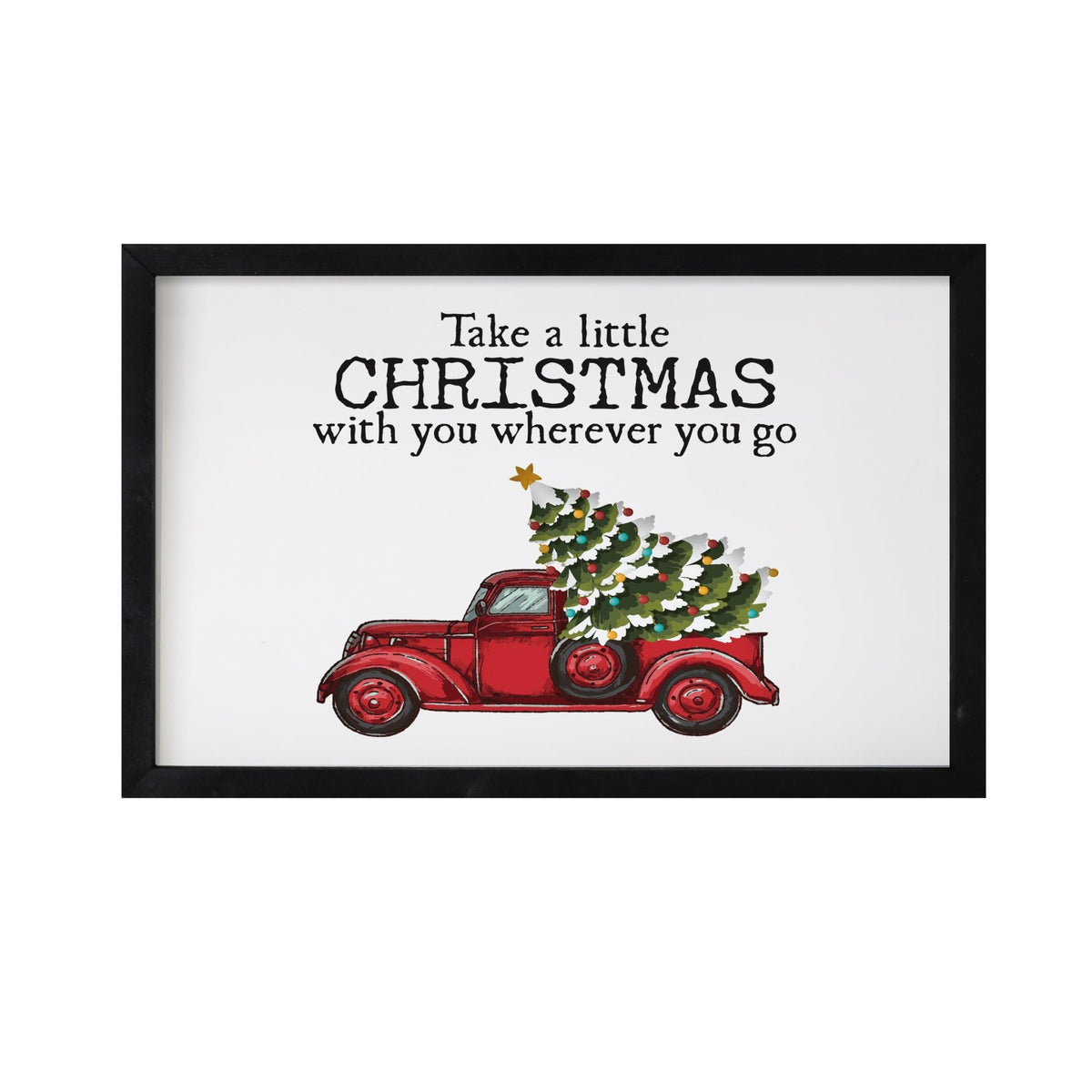 Christmas Red Farm Truck Shelf Décor - Take Christmas Wherever You Go - LifeSong Milestones