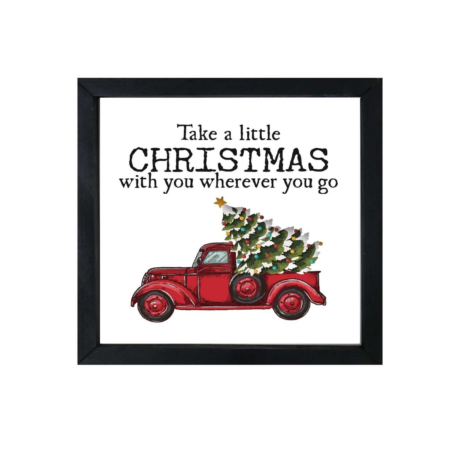 Christmas Red Farm Truck Shelf Décor - Take Christmas Wherever You Go - LifeSong Milestones