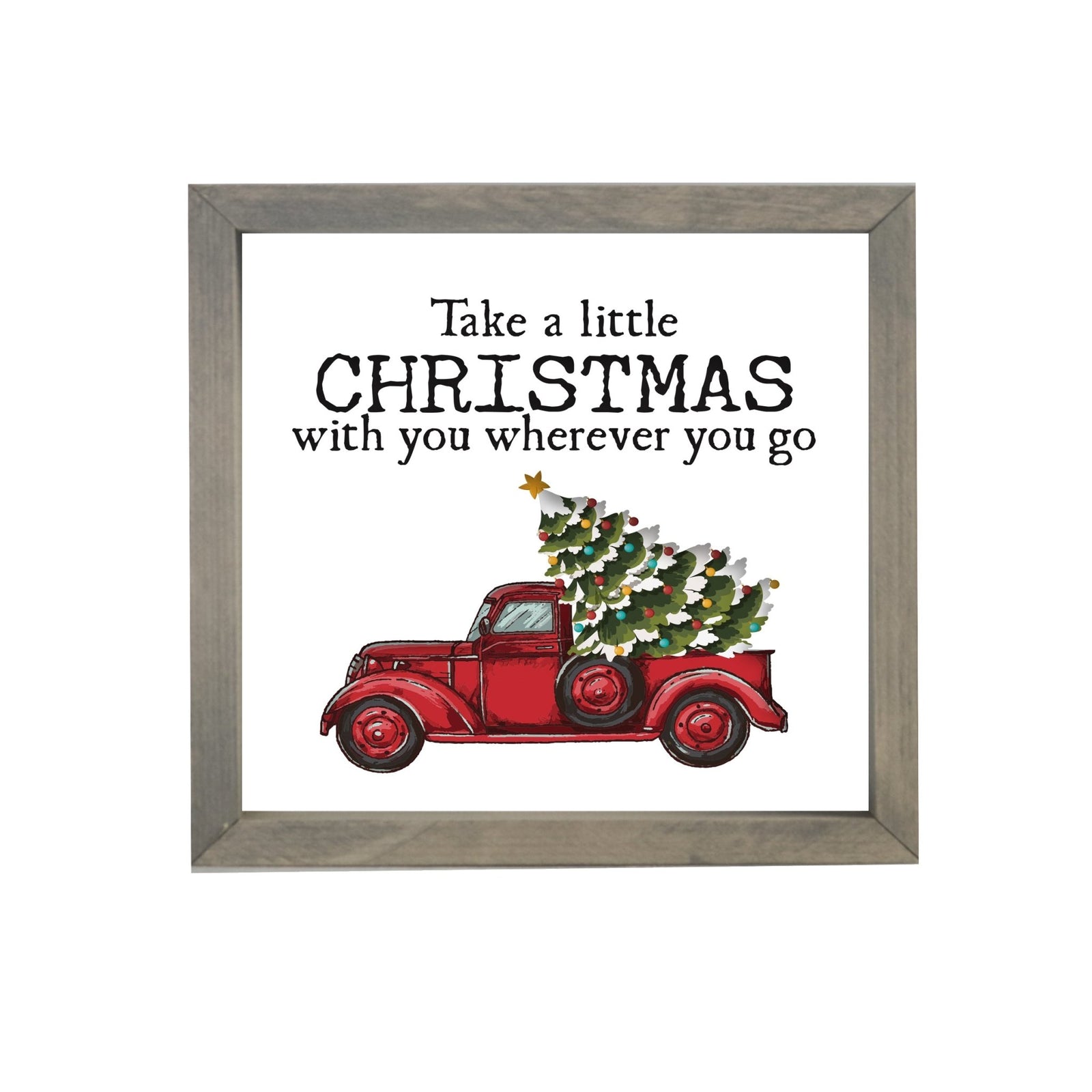 Christmas Red Farm Truck Shelf Décor - Take Christmas Wherever You Go - LifeSong Milestones