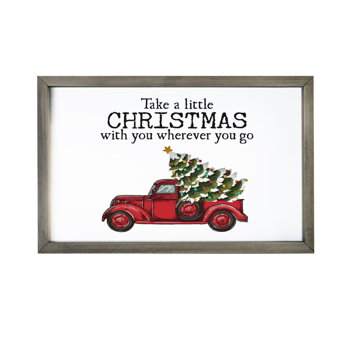 Christmas Red Farm Truck Shelf Décor - Take Christmas Wherever You Go - LifeSong Milestones