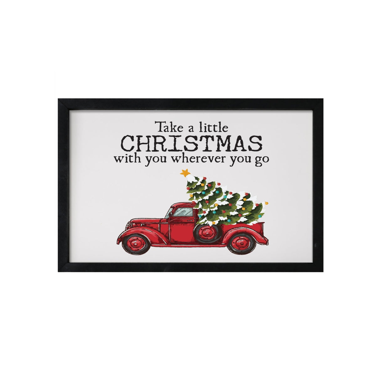 Christmas Red Farm Truck Shelf Décor - Take Christmas Wherever You Go - LifeSong Milestones