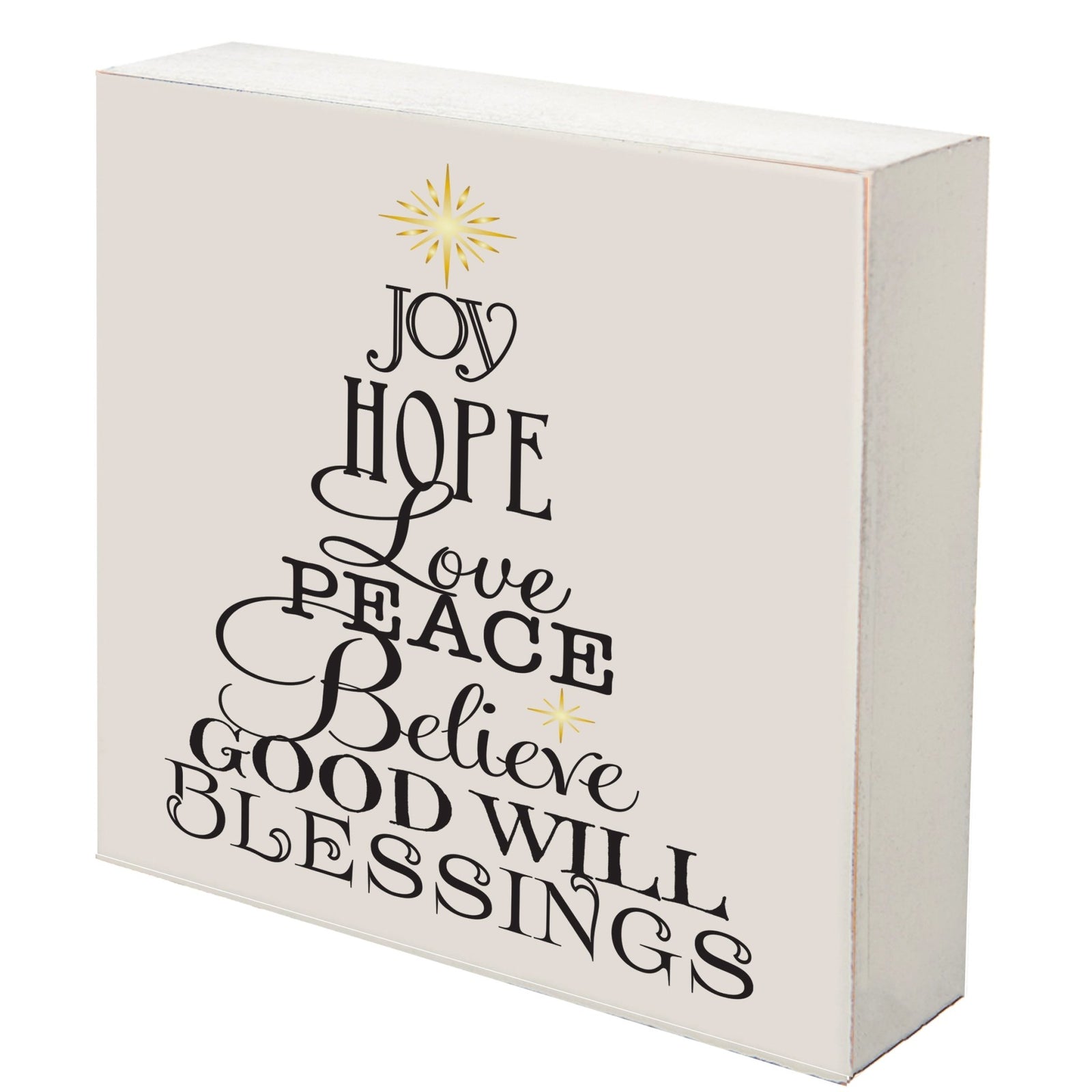 Christmas Shadow Box Shelf Décor - Joy Hope Love Peace - LifeSong Milestones