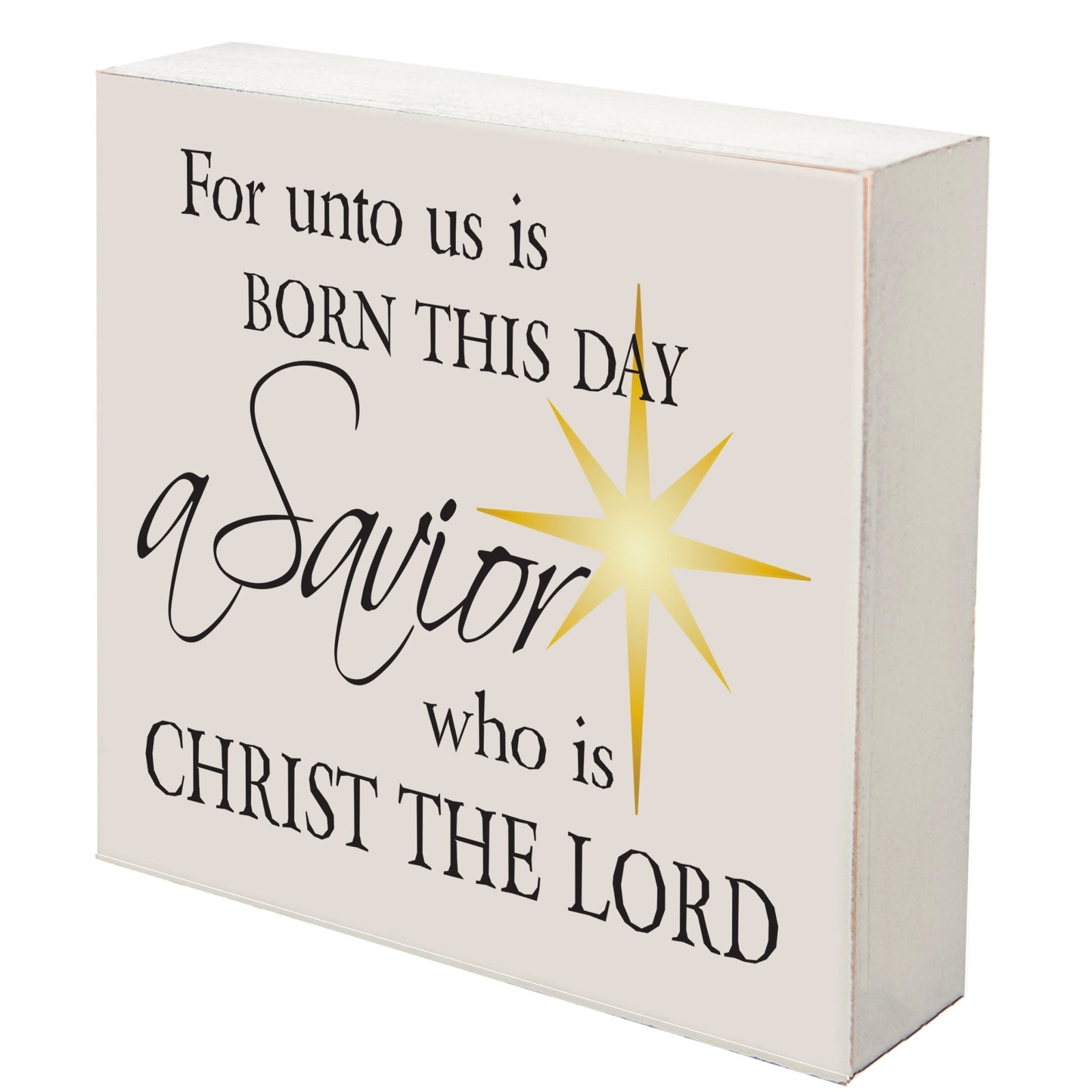 Christmas Shelf Décor - For Unto Us A Savior Is Born - LifeSong Milestones