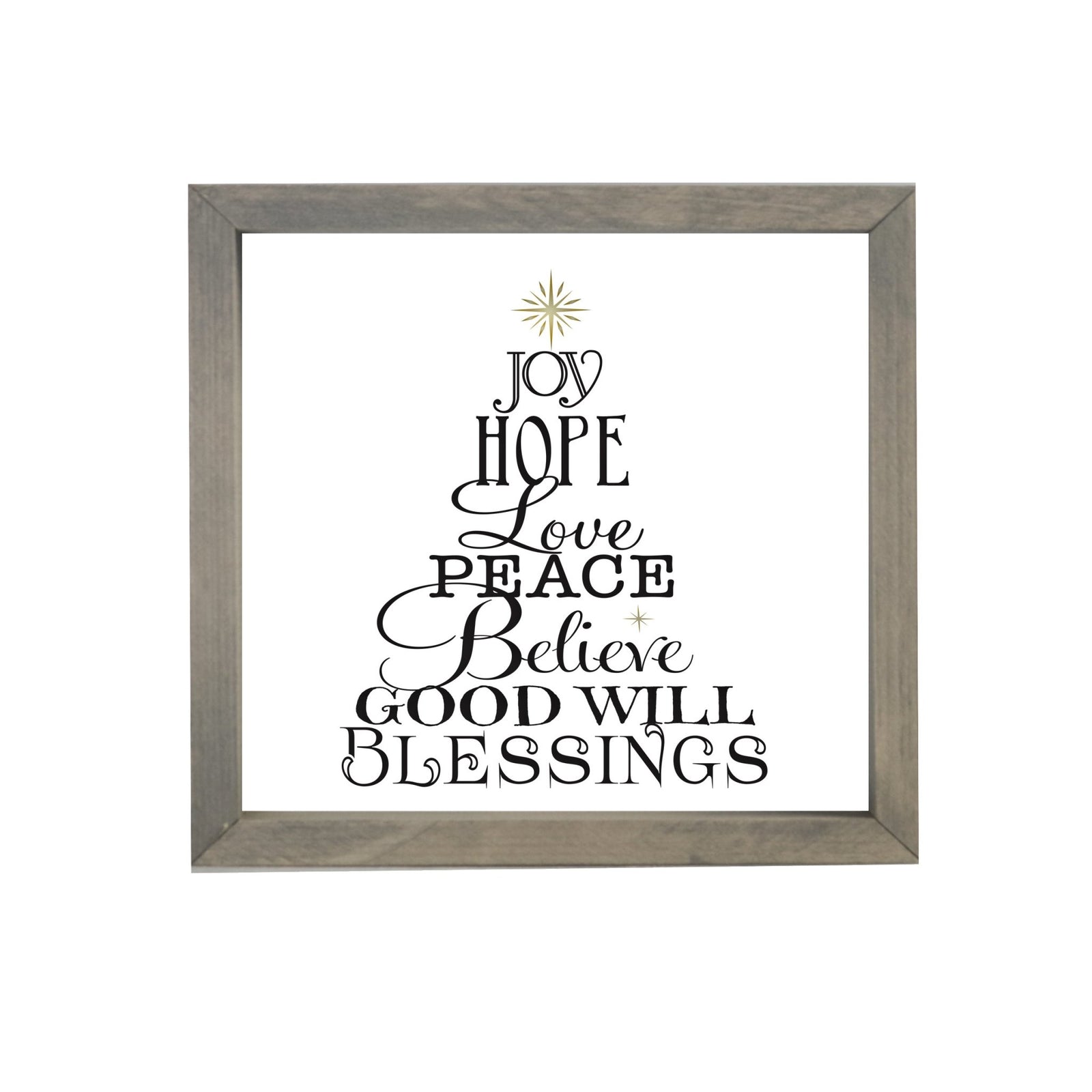 Christmas Shelf Décor - Joy Hope Love Peace - LifeSong Milestones