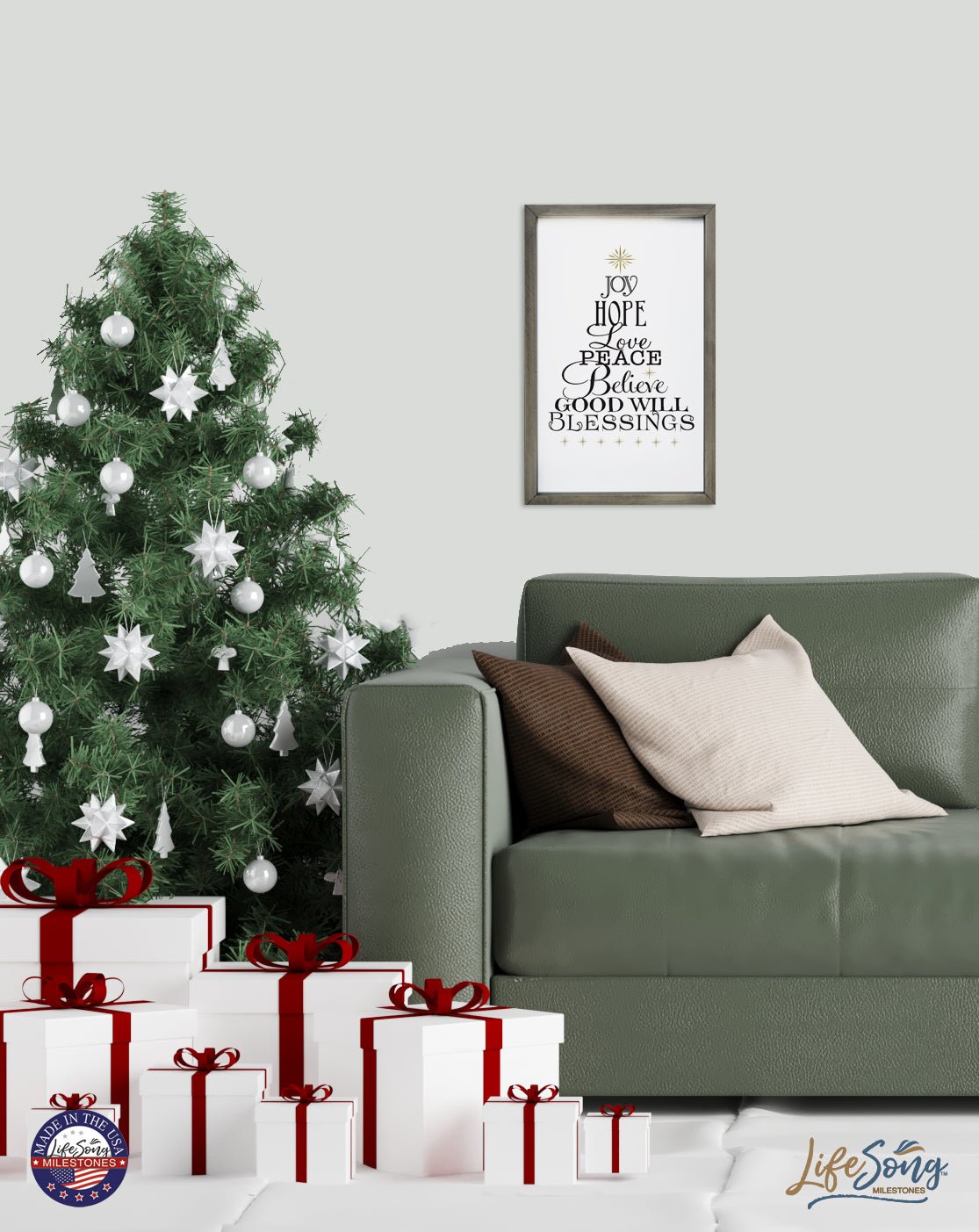 Christmas Shelf Décor - Joy Hope Love Peace - LifeSong Milestones