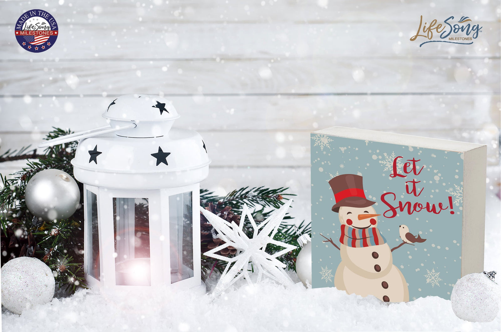 Christmas Shelf Décor - Let it Snow - LifeSong Milestones