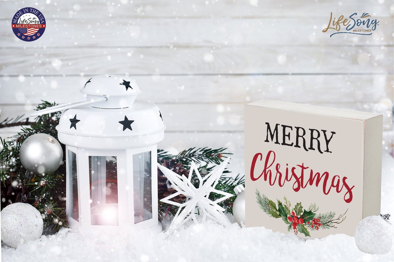 Christmas Shelf Décor - Merry Christmas - LifeSong Milestones