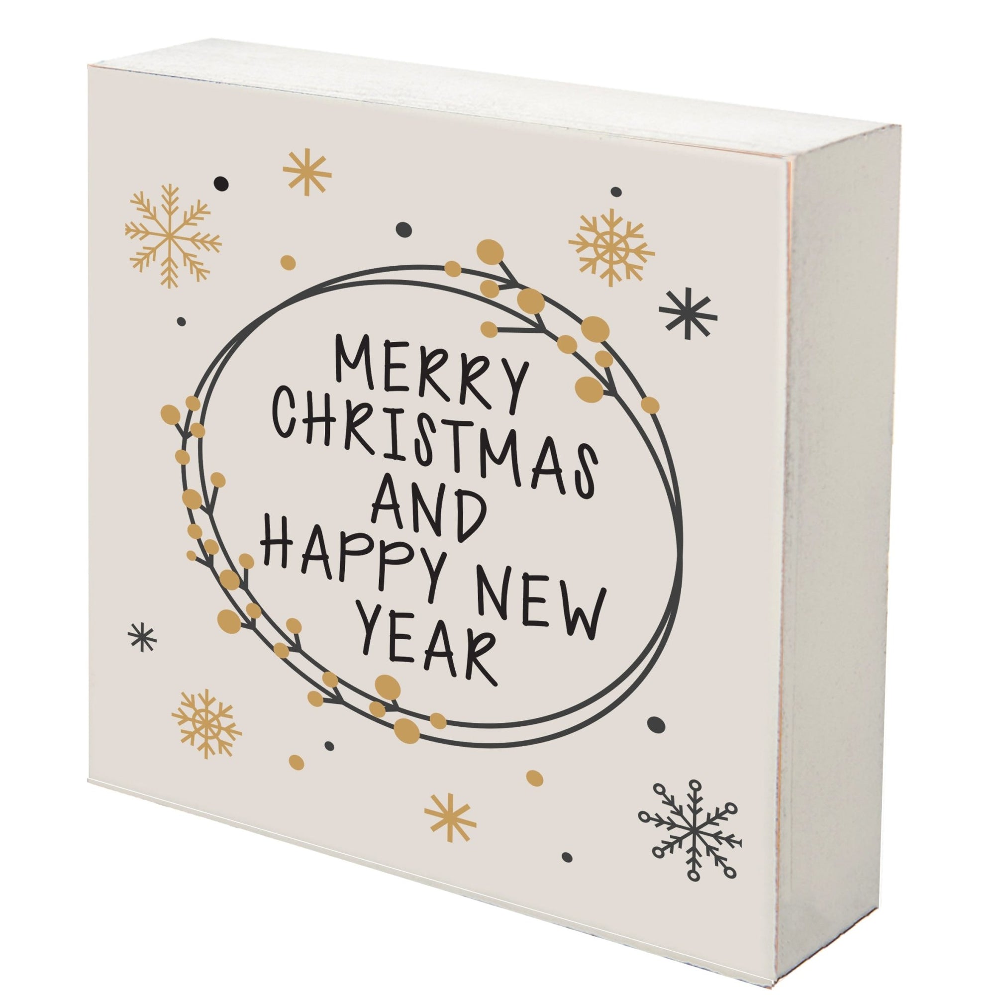 Christmas Shelf Décor - Merry Christmas & Happy New Year - LifeSong Milestones