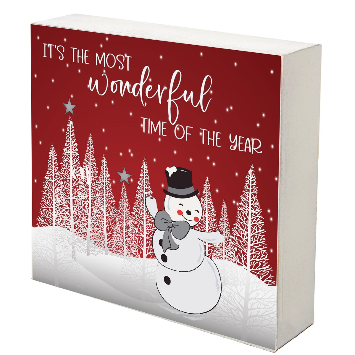 Christmas Snowman Shelf Décor - Most Wonderful Time of the Year - LifeSong Milestones