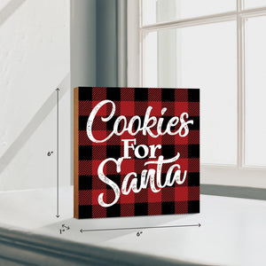 Cookies for Santa | Wooden Christmas Sign 6x6 - LifeSong Milestones