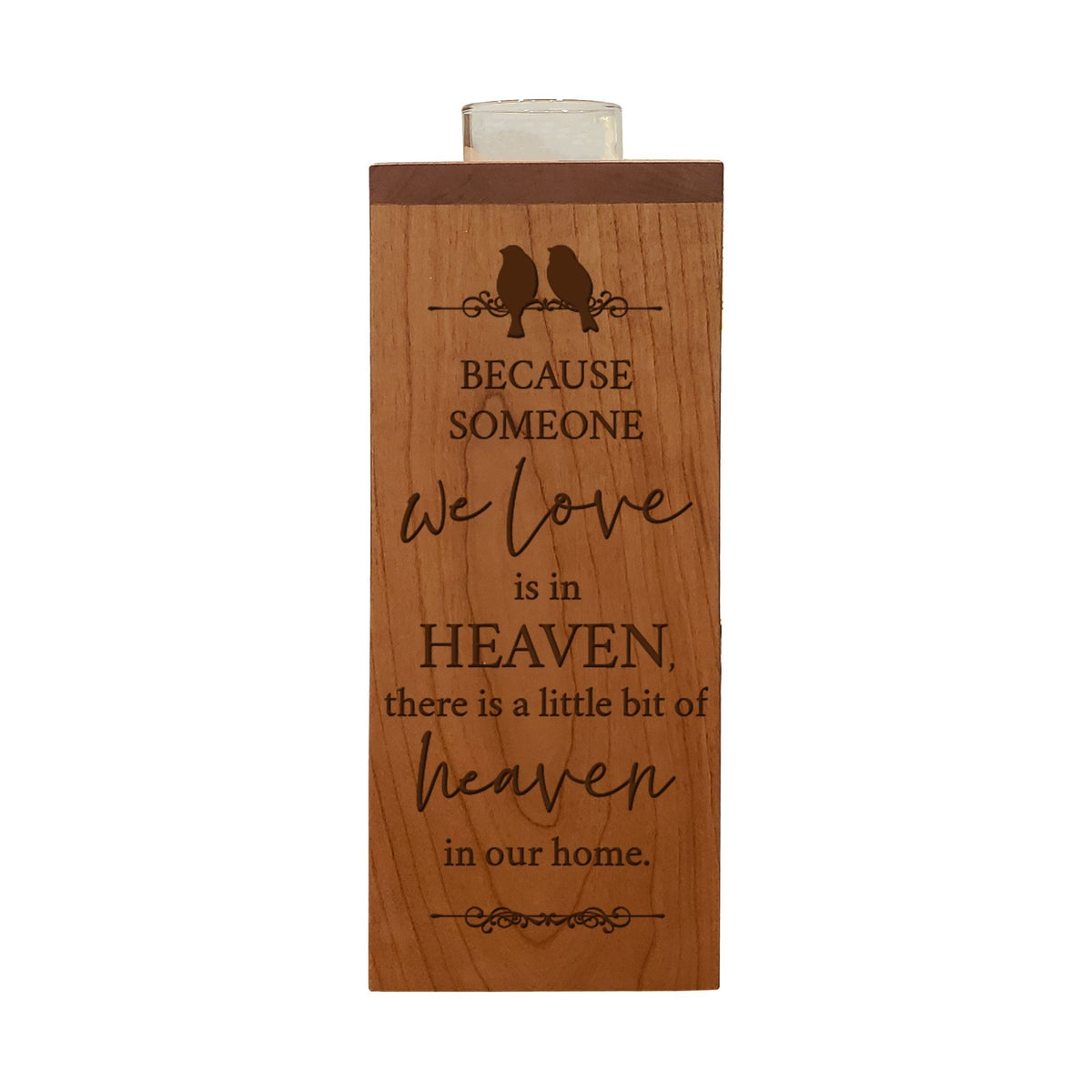 Cozy Cardinal Memorial Vertical Urns With Single Candle Holder For Human Ashes - Because Someone We Love - LifeSong Milestones