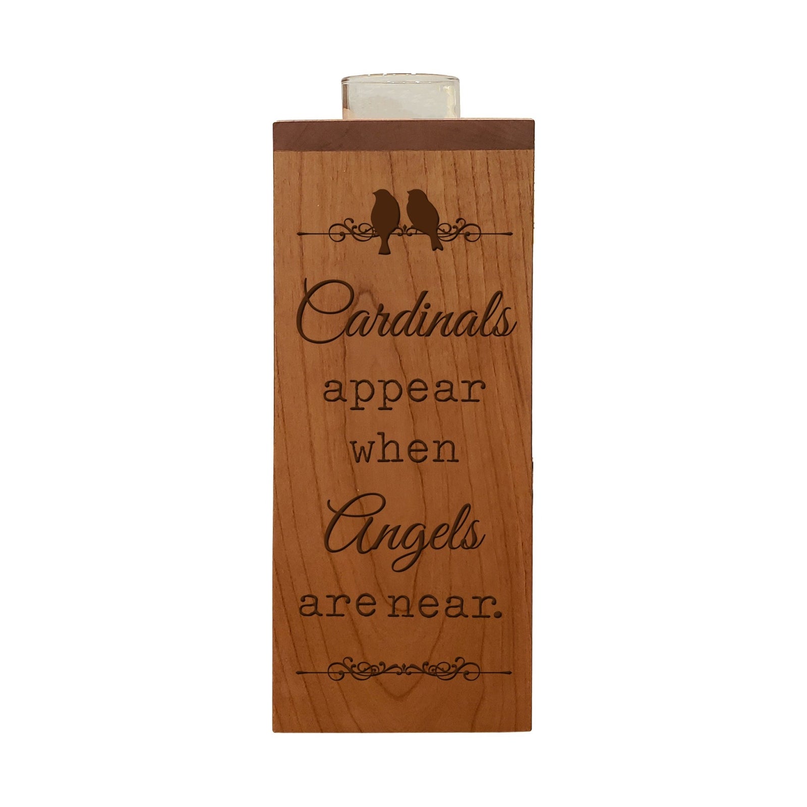 Cozy Cardinal Memorial Vertical Urns With Single Candle Holder For Human Ashes - Cardinals Appear - LifeSong Milestones