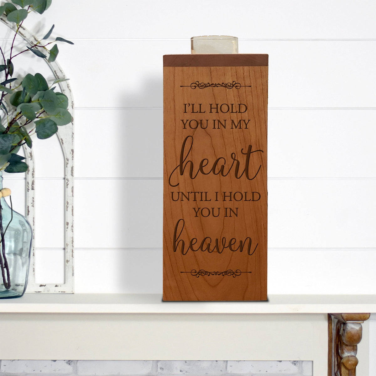 Cozy Cardinal Memorial Vertical Urns With Single Candle Holder For Human Ashes - I'll Hold You - LifeSong Milestones