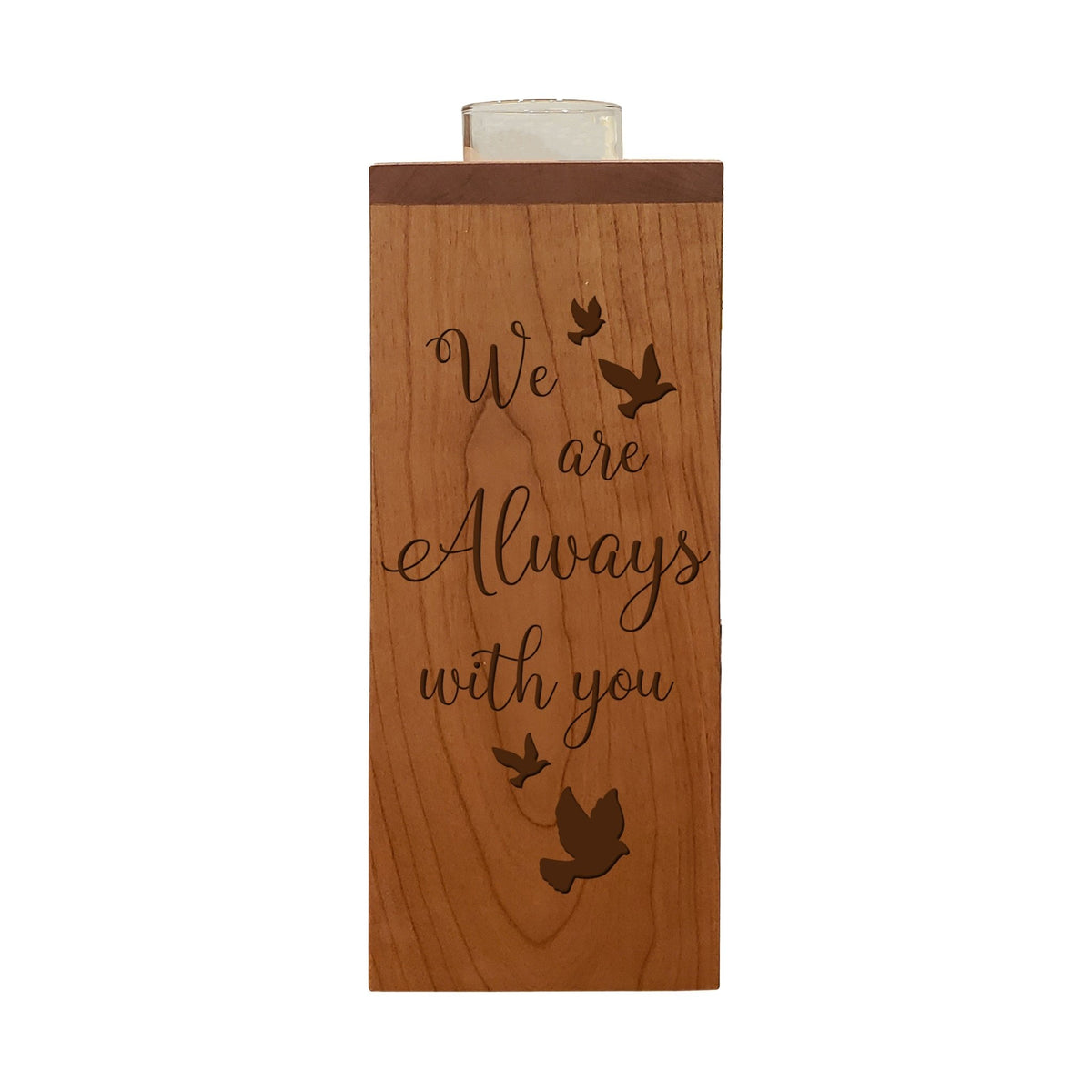 Cozy Cardinal Memorial Vertical Urns With Single Candle Holder For Human Ashes - We Are Always With You - LifeSong Milestones