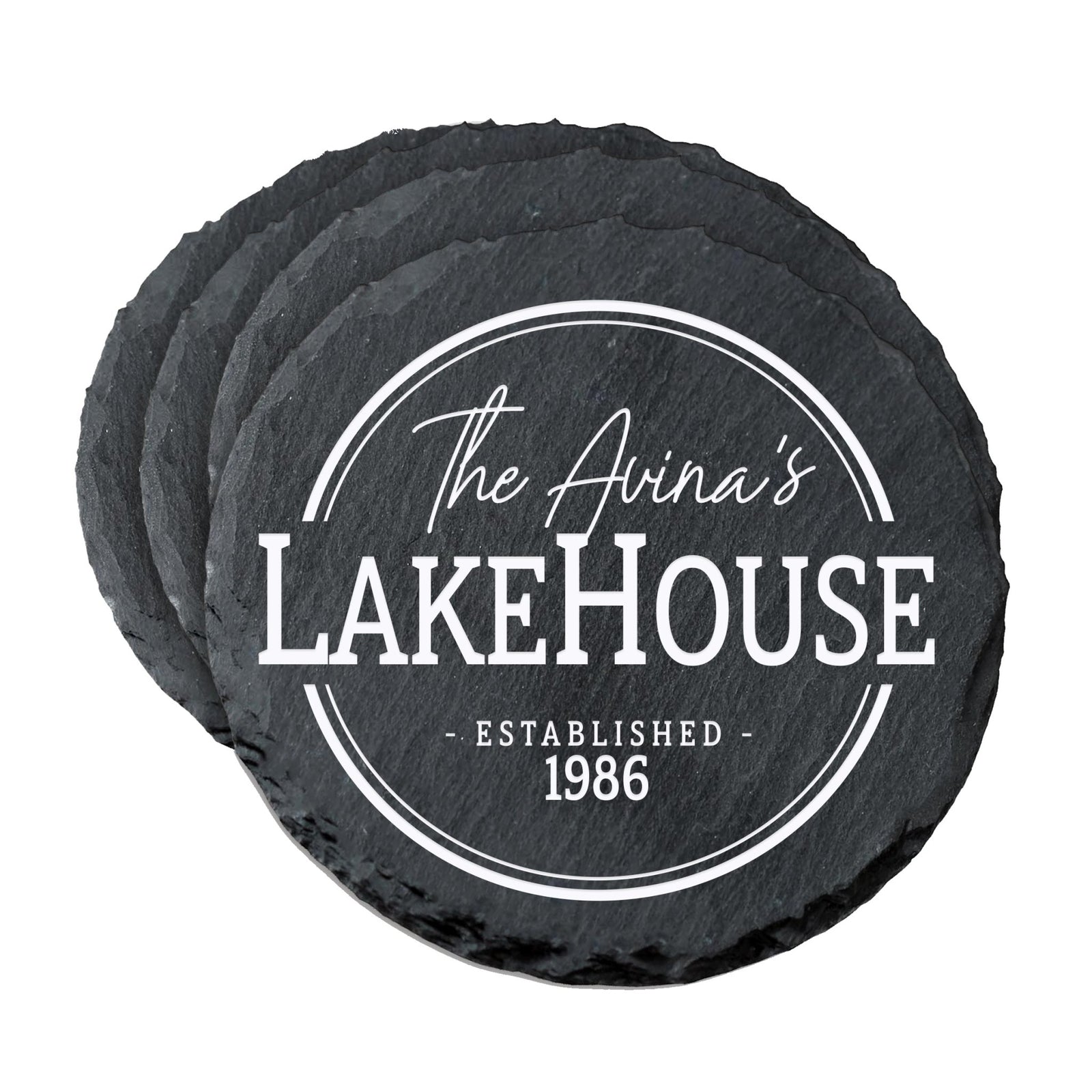 Custom 6pc Coaster Set Kitchen and Tabletop Decorations 4x4 Gift for Family Lake Houses - LifeSong Milestones