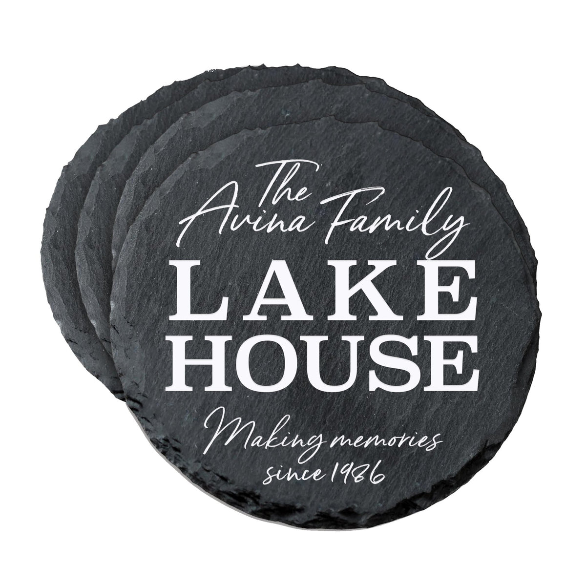 Custom 6pc Coaster Set Kitchen and Tabletop Decorations 4x4 Gift for Family Lake Houses - LifeSong Milestones