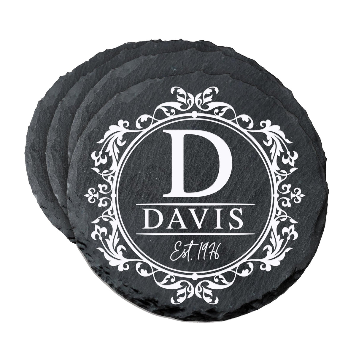 Custom 6pc Coaster Set Kitchen and Tabletop Decorations 4x4 Gift for Last Name, Year - LifeSong Milestones