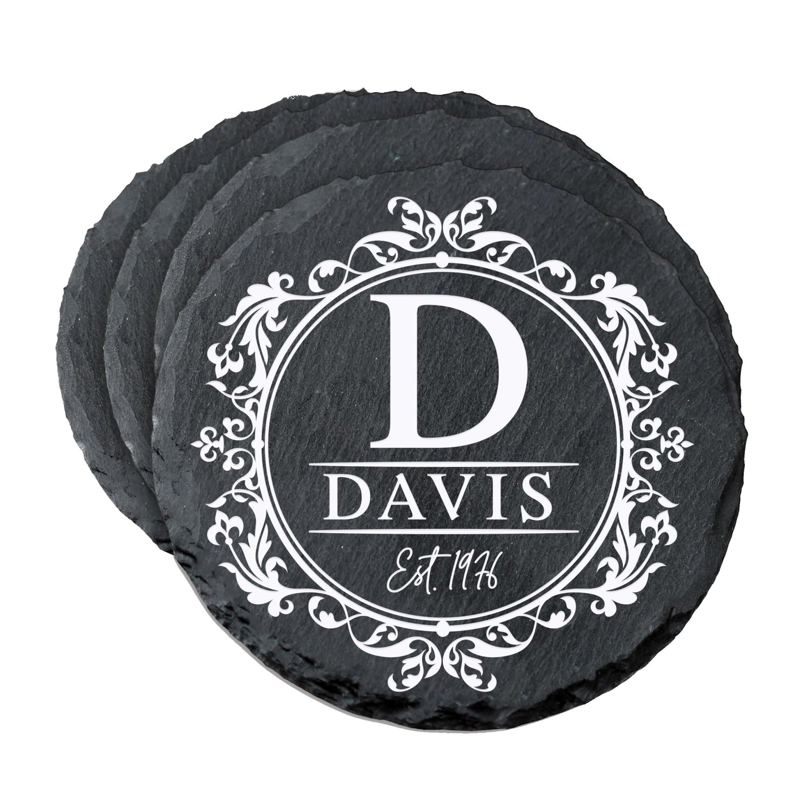 Custom 6pc Coaster Set Kitchen and Tabletop Decorations 4x4 Gift for Last Name, Year - LifeSong Milestones