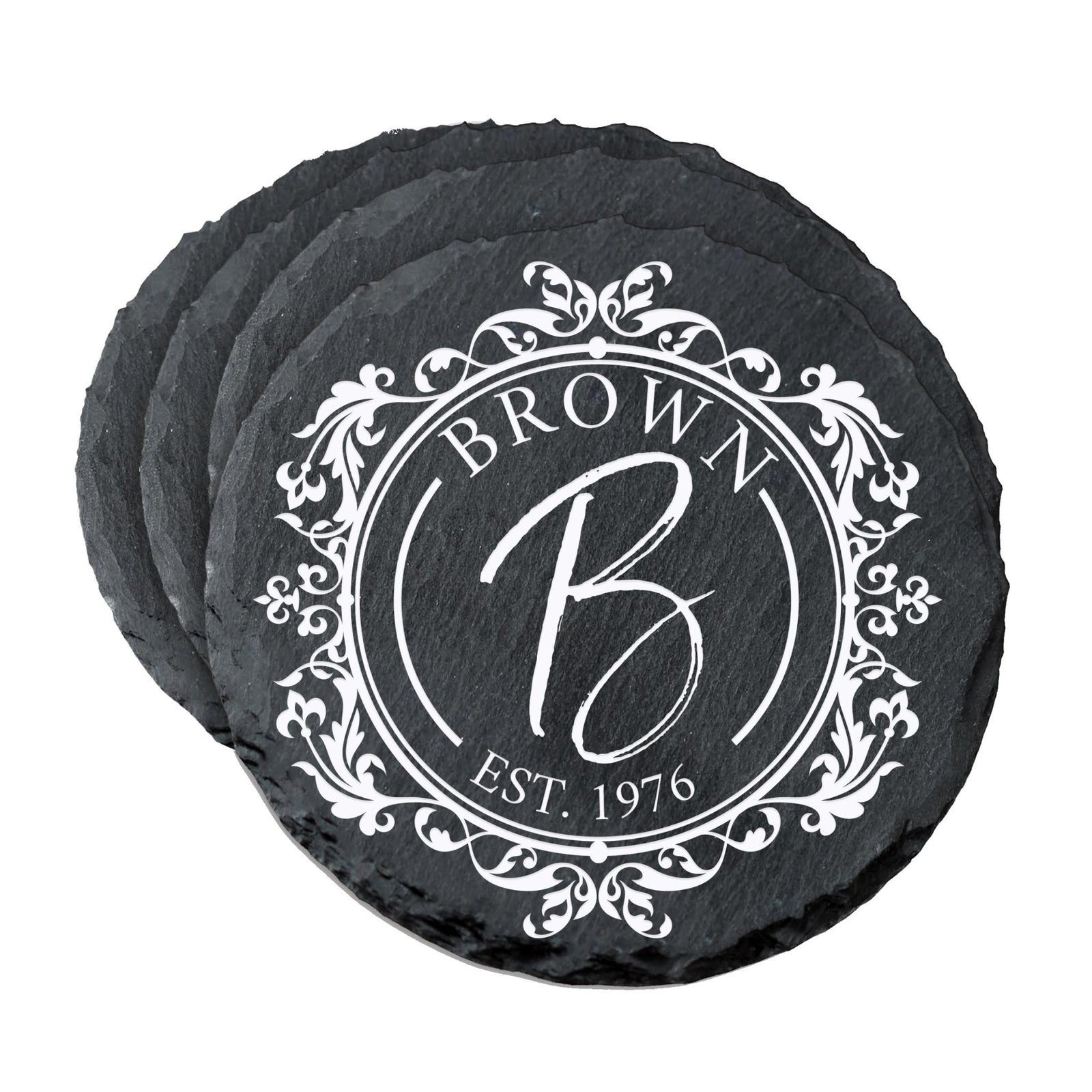 Custom 6pc Coaster Set Kitchen and Tabletop Decorations 4x4 Gift for Last Name, Year - LifeSong Milestones