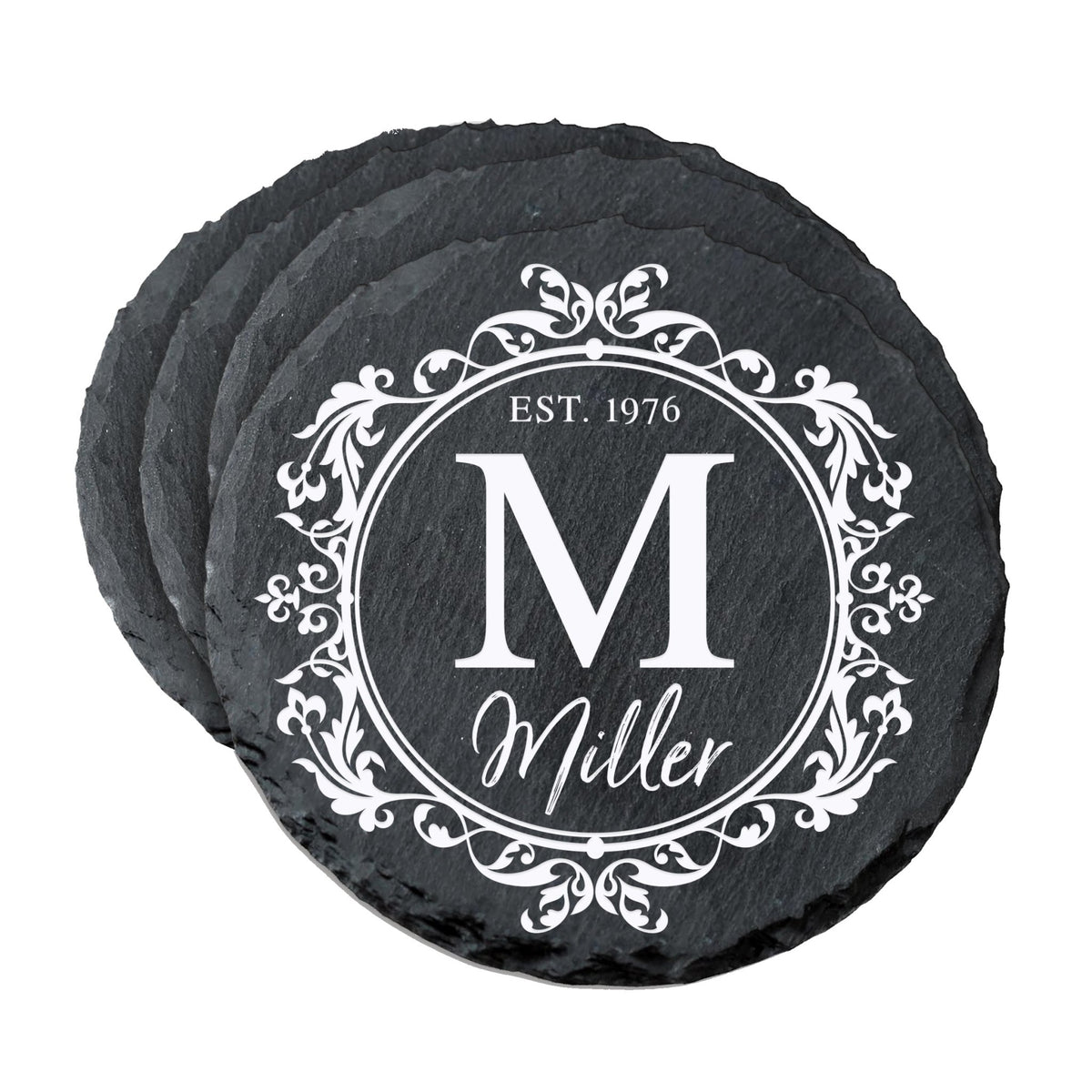 Custom 6pc Coaster Set Kitchen and Tabletop Decorations 4x4 Gift for Last Name, Year - LifeSong Milestones