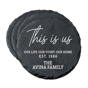 Custom 6pc Coaster Set Kitchen and Tabletop Decorations 4x4 Gift for - This Is Us - LifeSong Milestones