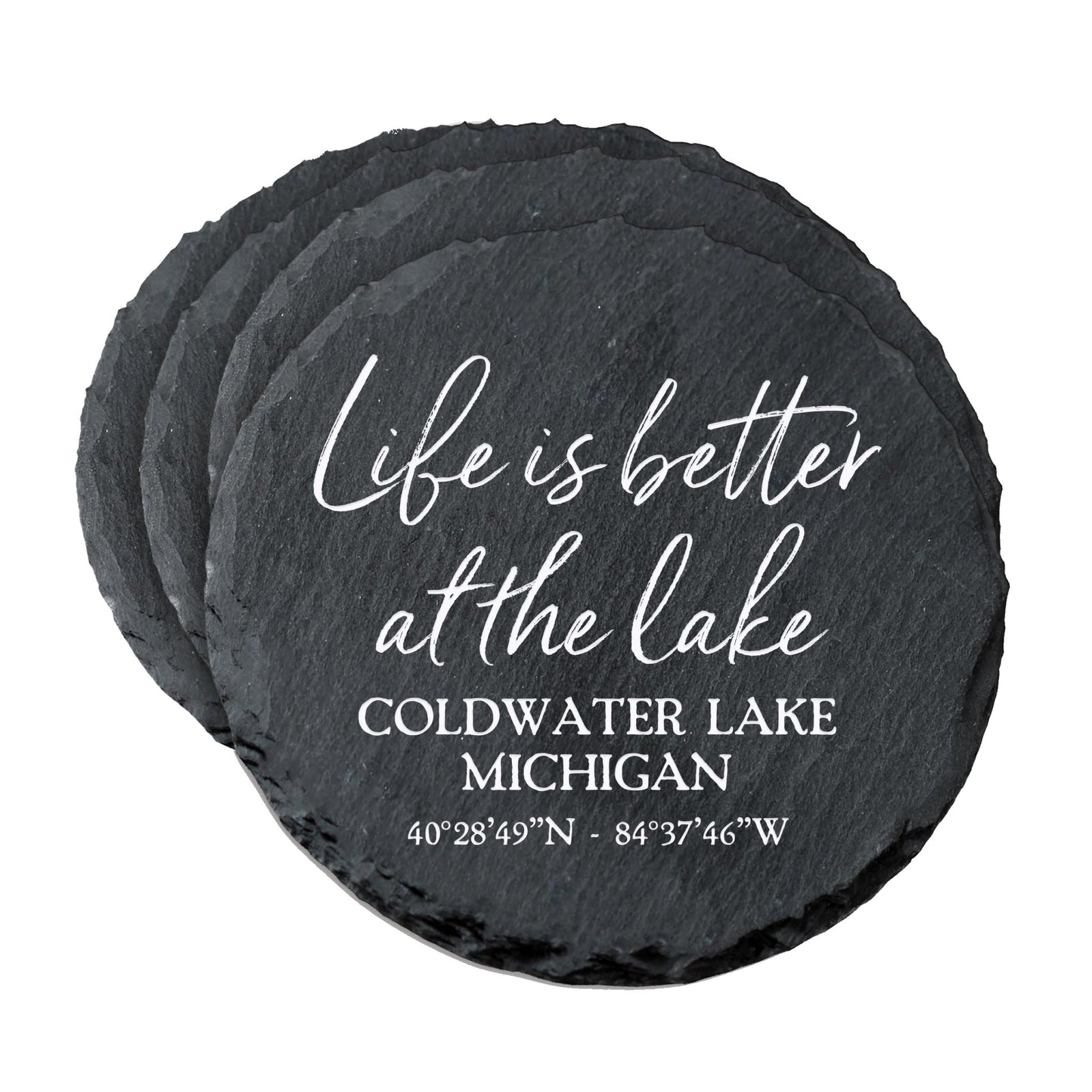 Custom 6pc Coaster Set Kitchen and Tabletop Decorations 4x4 Gift - Life Is Better - LifeSong Milestones
