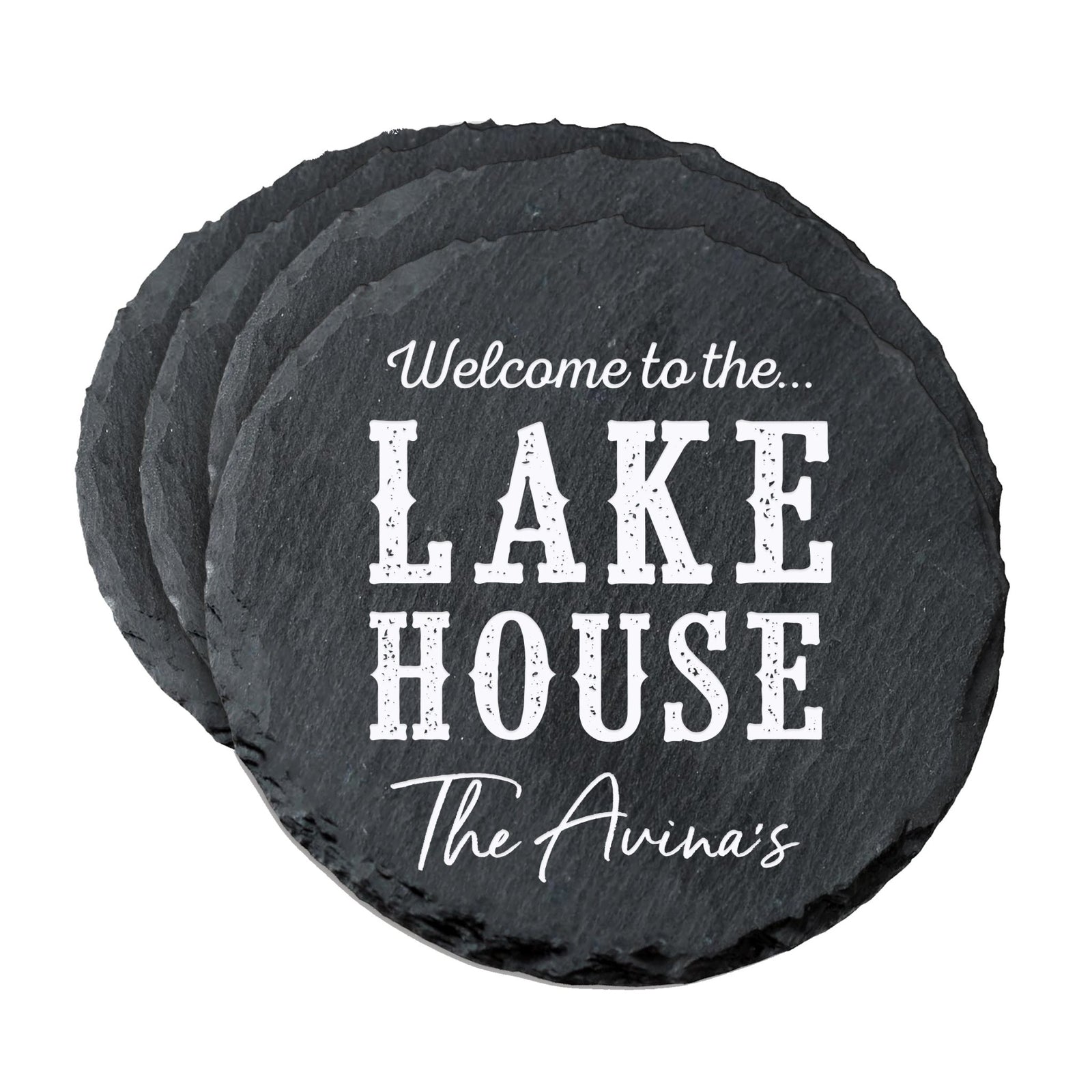 Custom 6pc Coaster Set Kitchen and Tabletop Decorations 4x4 Gift - Welcome To - LifeSong Milestones