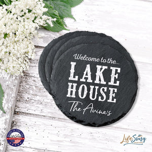 Custom 6pc Coaster Set Kitchen and Tabletop Decorations 4x4 Gift - Welcome To - LifeSong Milestones