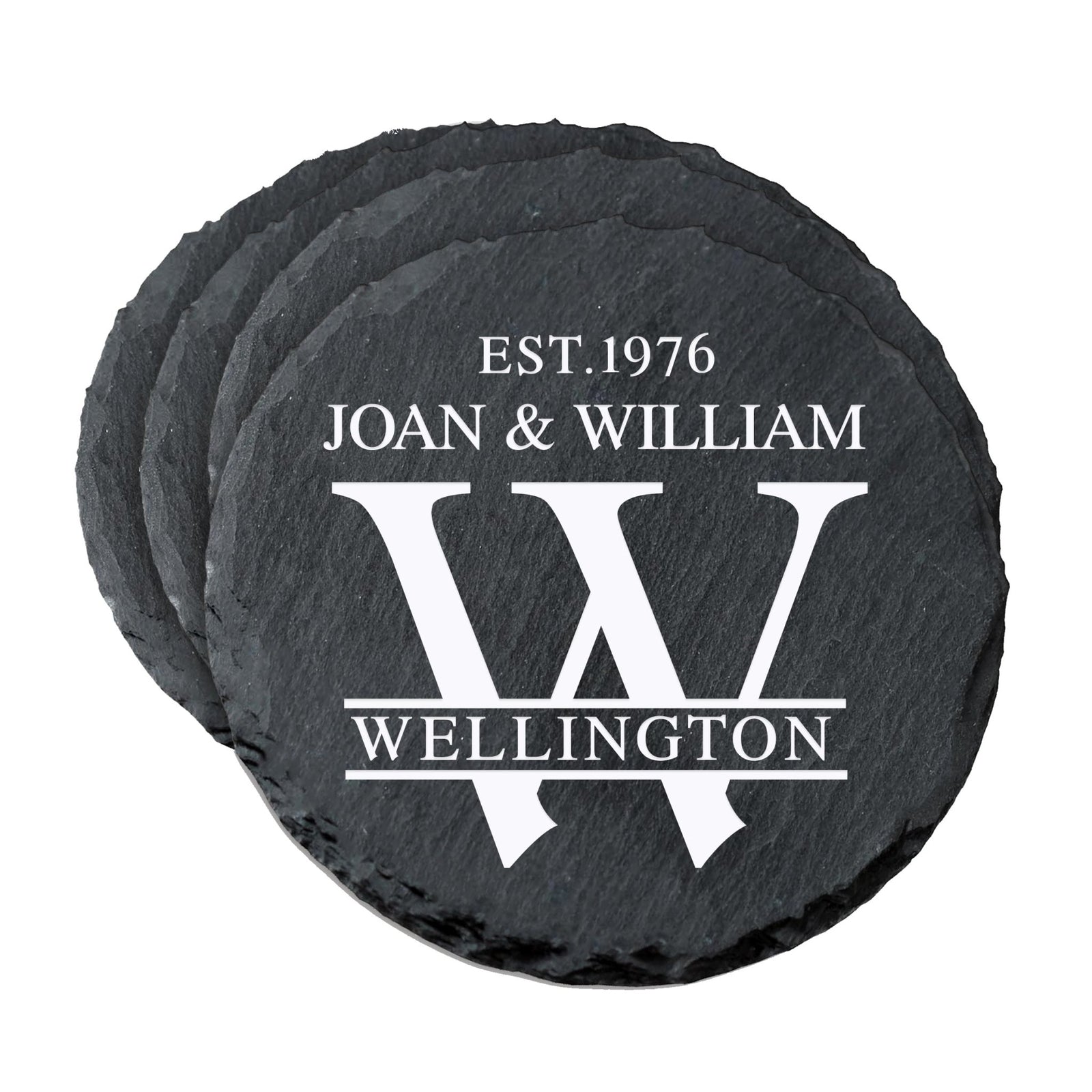 Custom 6pc Coaster Set Kitchen and Tabletop Decorations 4x4 Gift with First and Last Name, Year - LifeSong Milestones