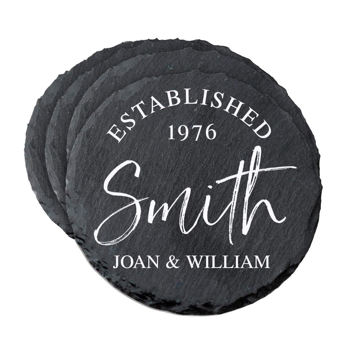 Custom 6pc Coaster Set Kitchen and Tabletop Decorations 4x4 Gift with First and Last Name, Year - LifeSong Milestones