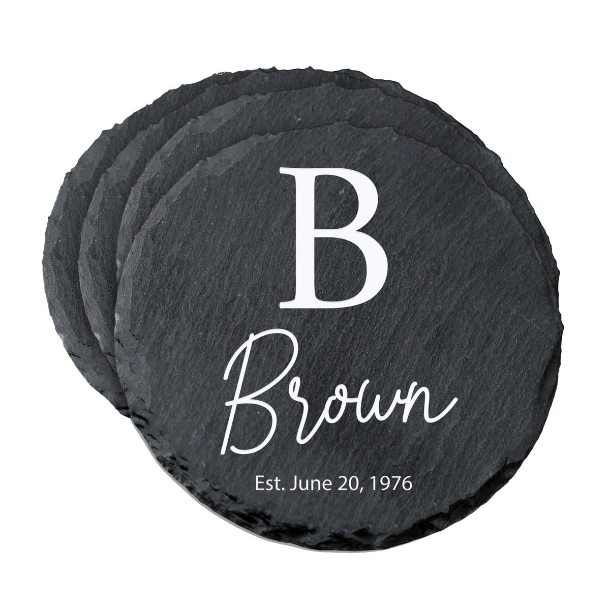 Custom 6pc Coaster Set Kitchen and Tabletop Decorations 4x4 Gift with Last Name, Year - LifeSong Milestones