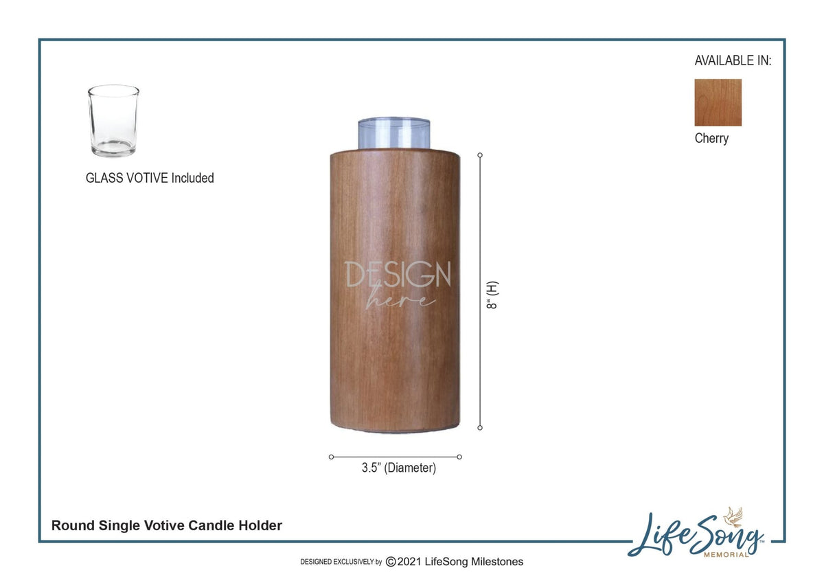 Custom 8in Round Candle Holder This Light Shines - LifeSong Milestones