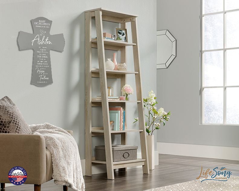 Custom Baby Dedication Wood Wall Cross - For I Know The Plans - Jeremiah 29:11 - LifeSong Milestones