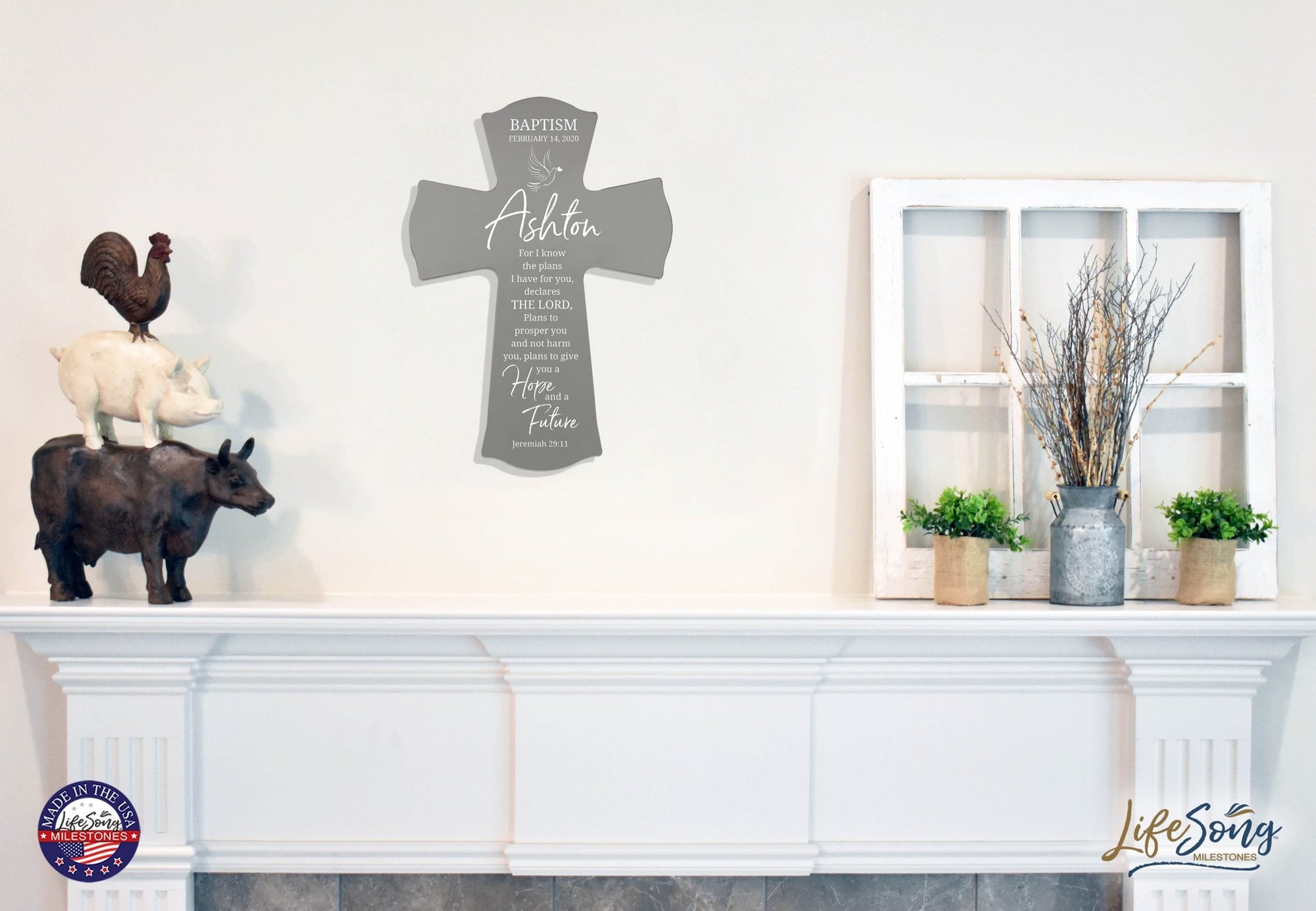 Personalized Baby Baptism Wall Cross 