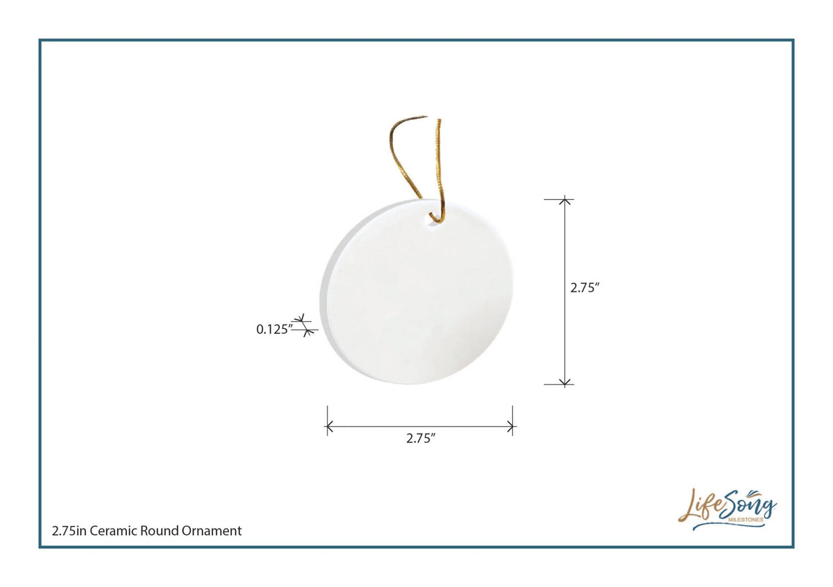 Custom Ceramic Christmas Memorial White Round Ornament 2.75in Until We Meet Again - LifeSong Milestones