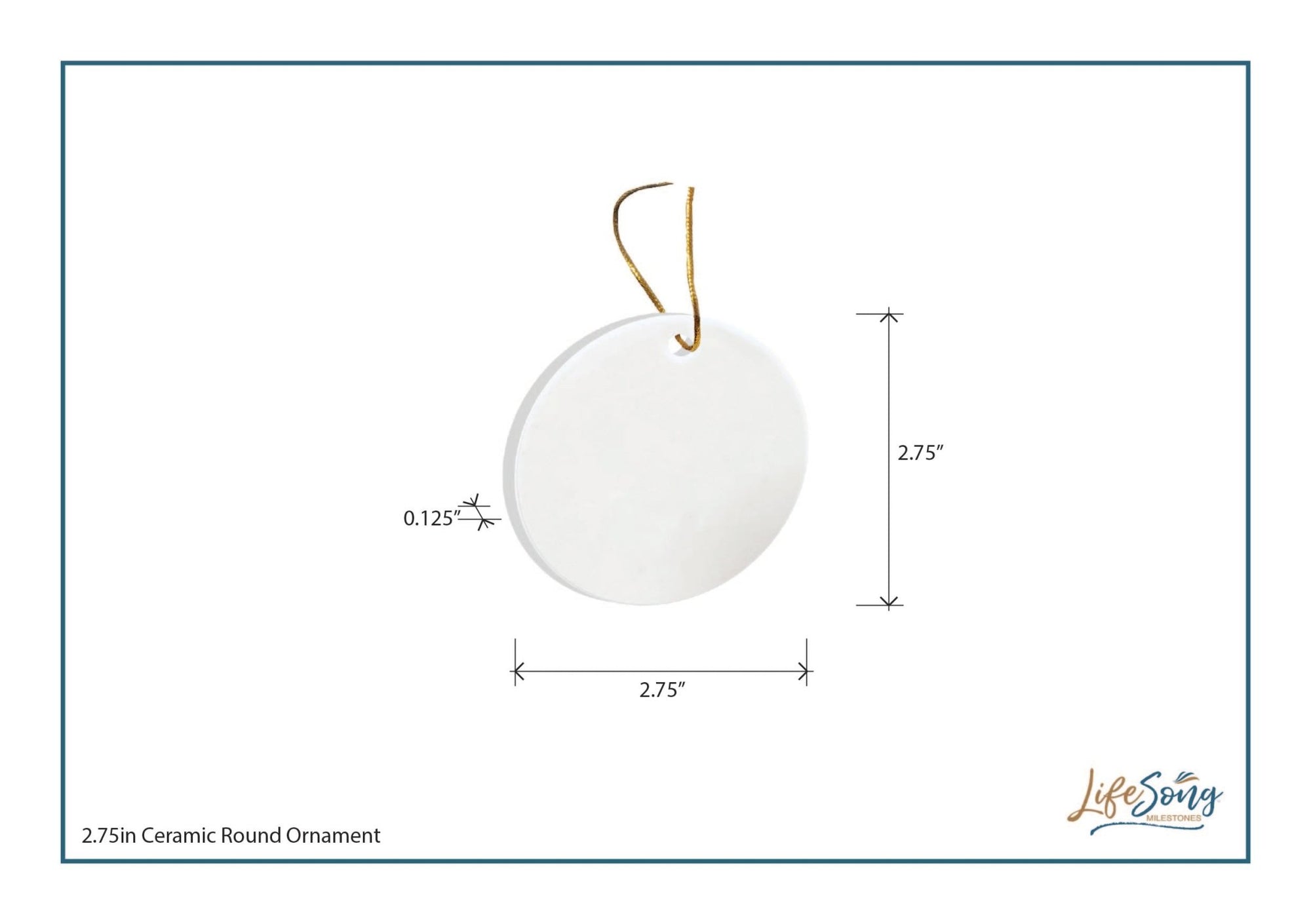 Custom Ceramic Christmas Memorial White Round Ornament 2.75in Until We Meet Again - LifeSong Milestones