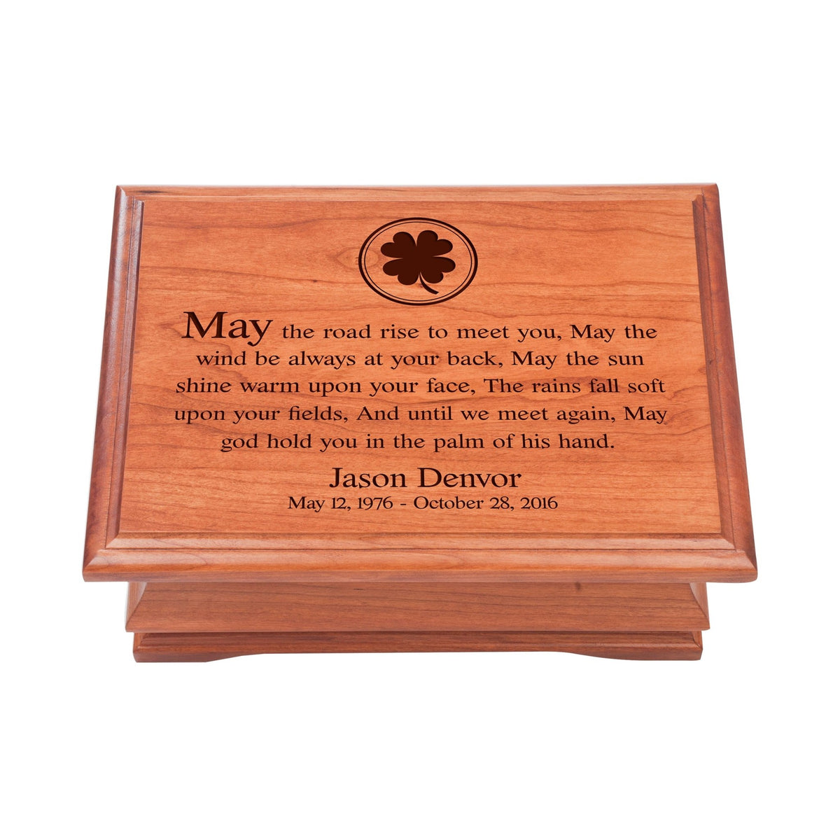Custom Cherry Wood Memorial Jewelry Box - If Love Could Have Saved You - LifeSong Milestones