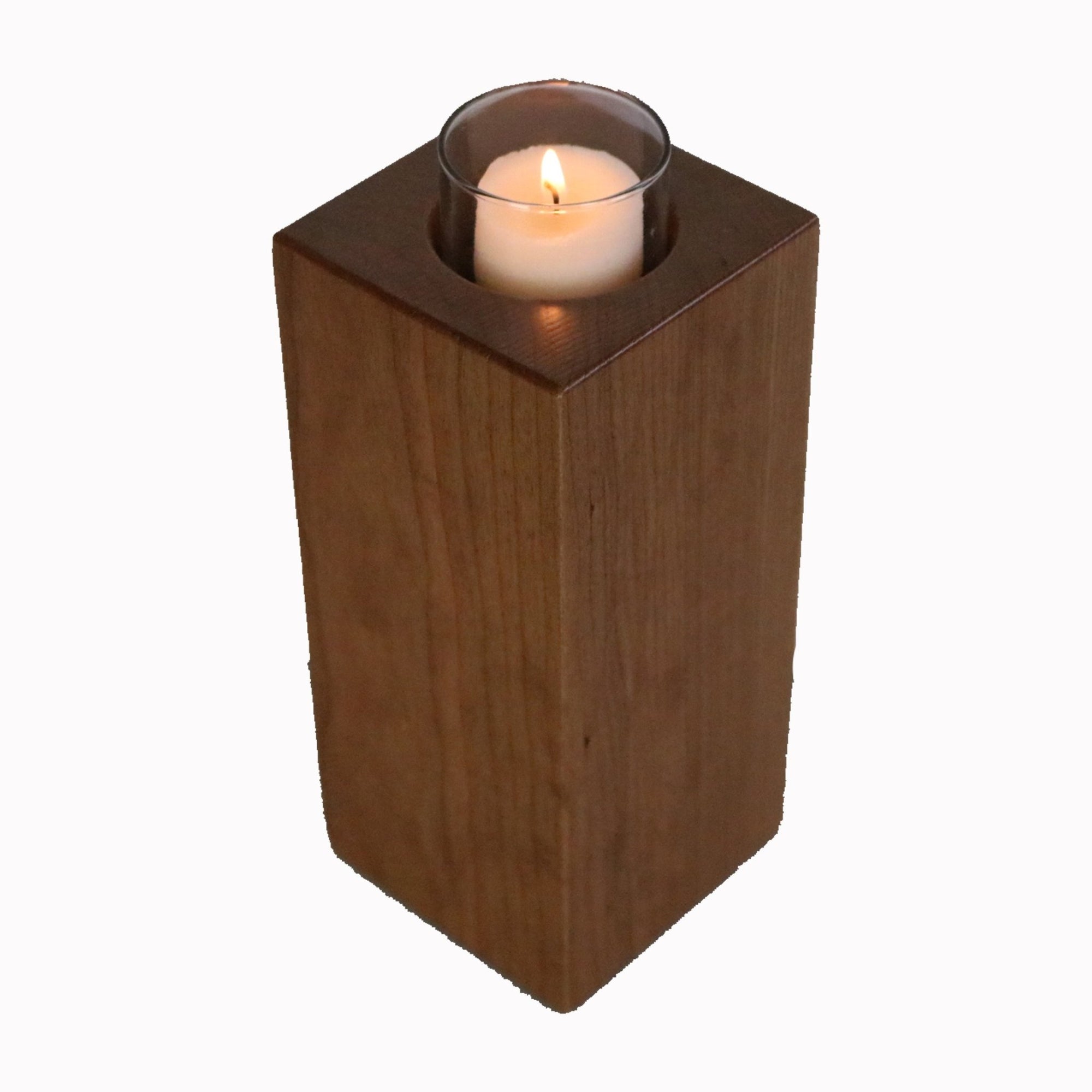 Custom Cherry Wood Single Votive Candle Holder This Candle - LifeSong Milestones