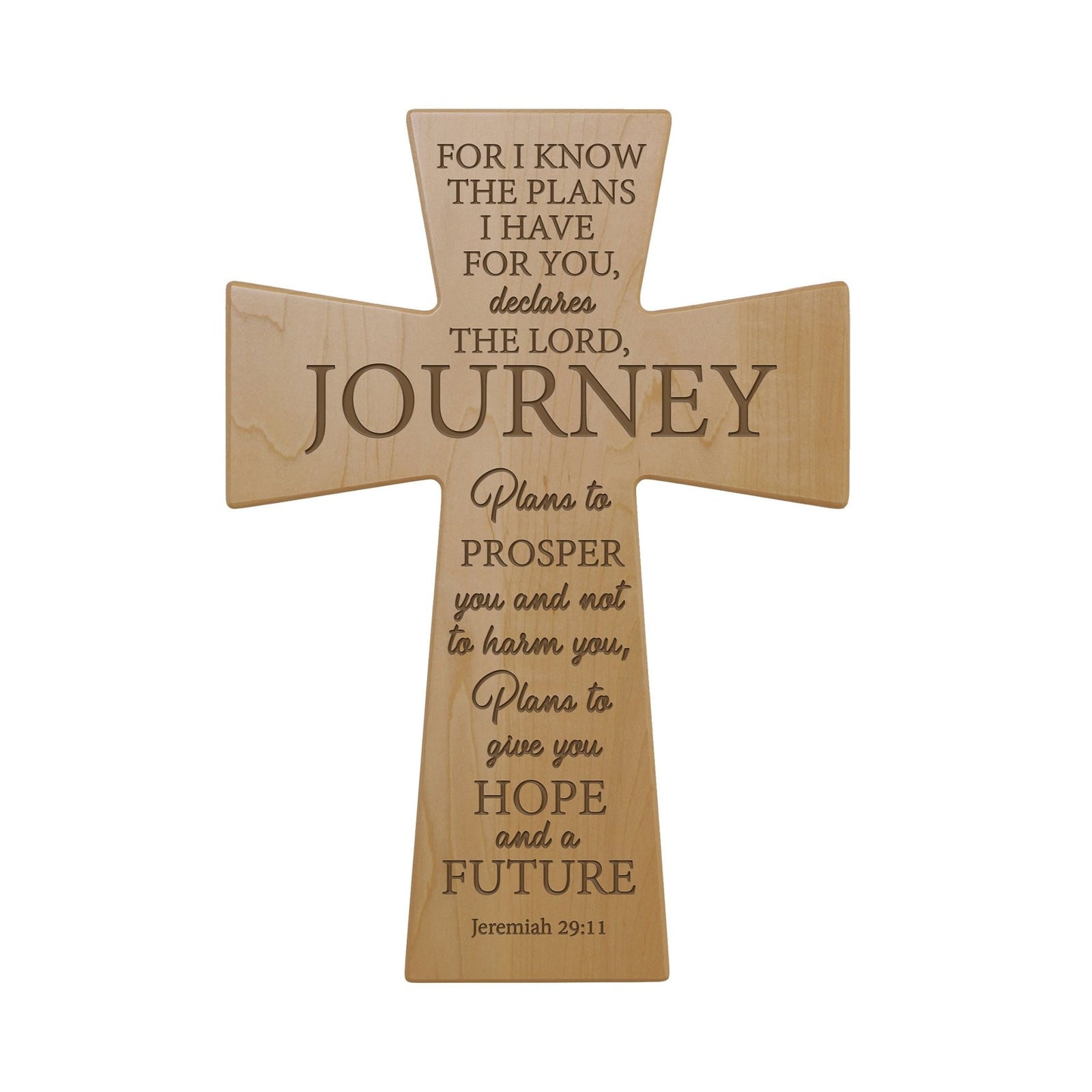 Custom Confirmation Wall Cross 12” x 17” x 0.5” - For I know the plans I have for you (QUOTE) - LifeSong Milestones